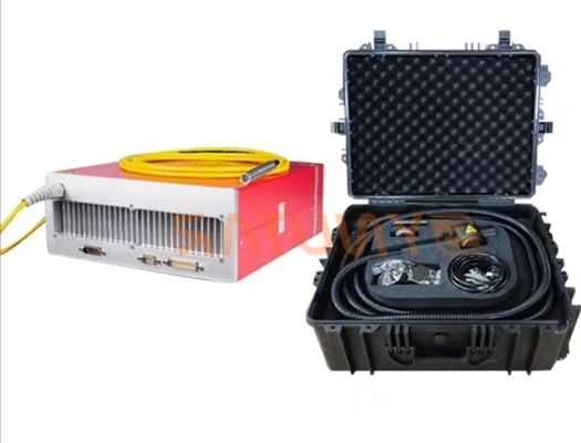 Máquina de limpieza portátil de fibra láser de 100W 1064nm longitud de onda Aire de enfriamiento 50kg 20-1000Hz Frecuencia de pulso