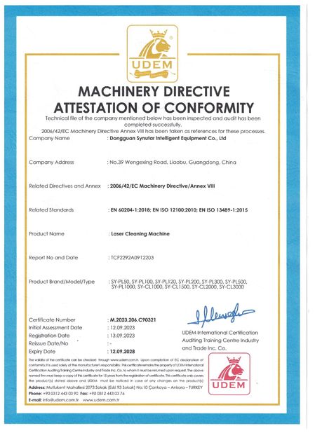 China Dongguan Synutar Intelligent Equipment Co., Ltd. certificaciones